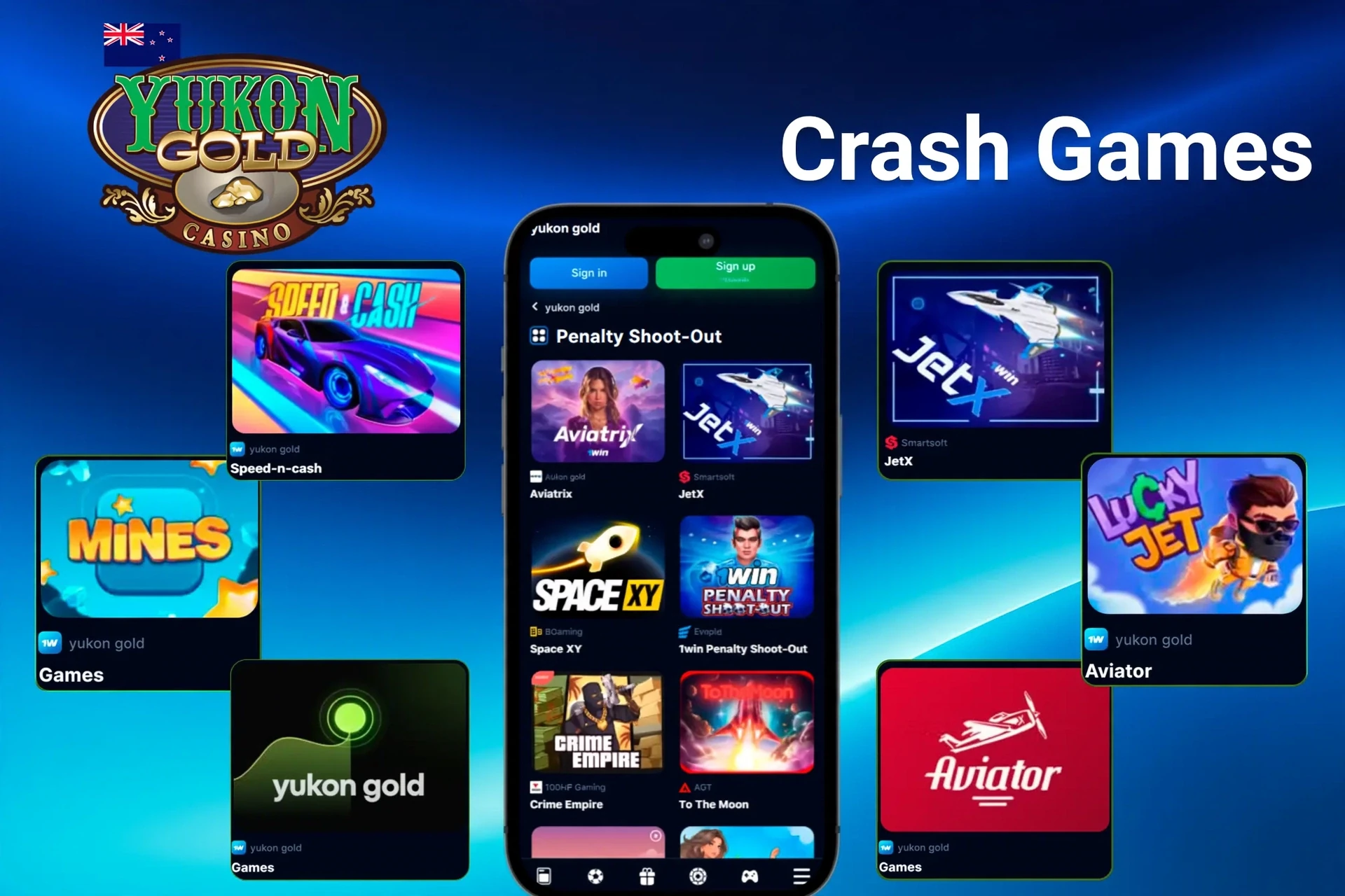 crash games such as Mines, Speed-n-cash, JetX, and Lucky Jet displayed on mobile app