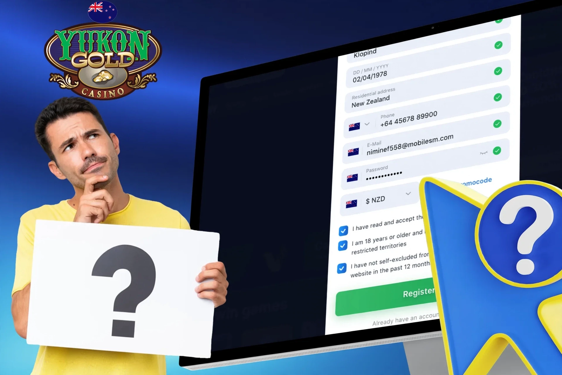 Step-by-step description of the registration process on the website or app
