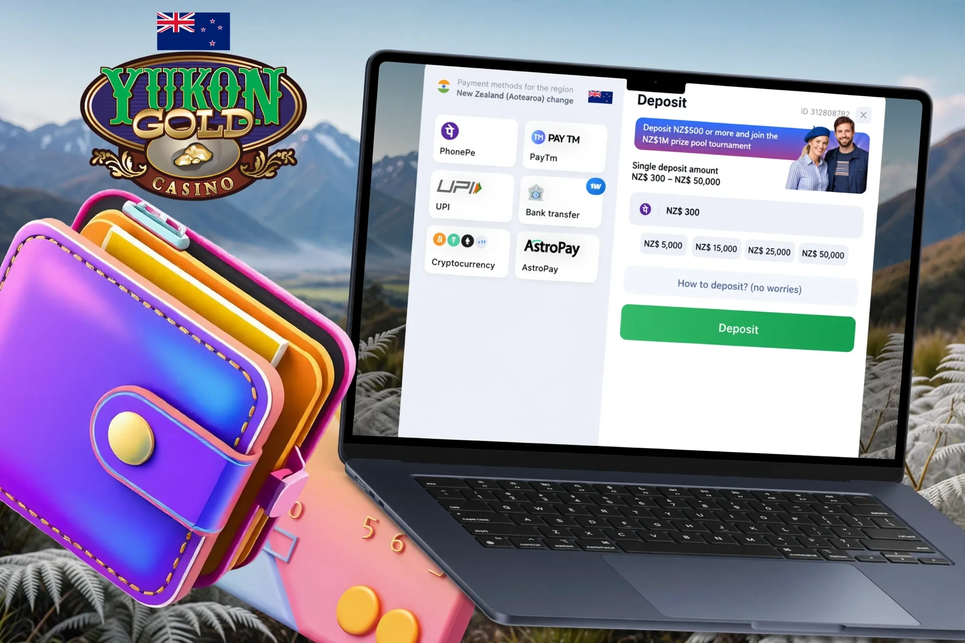 Detailed instructions on making the first deposit via your account